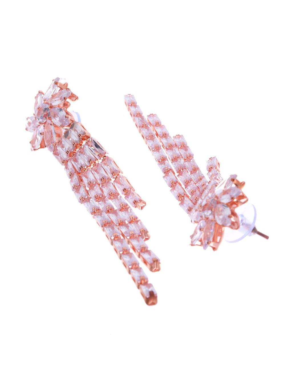 VOJ Gold-Polished Contemporary Drop Earrings - Distacart