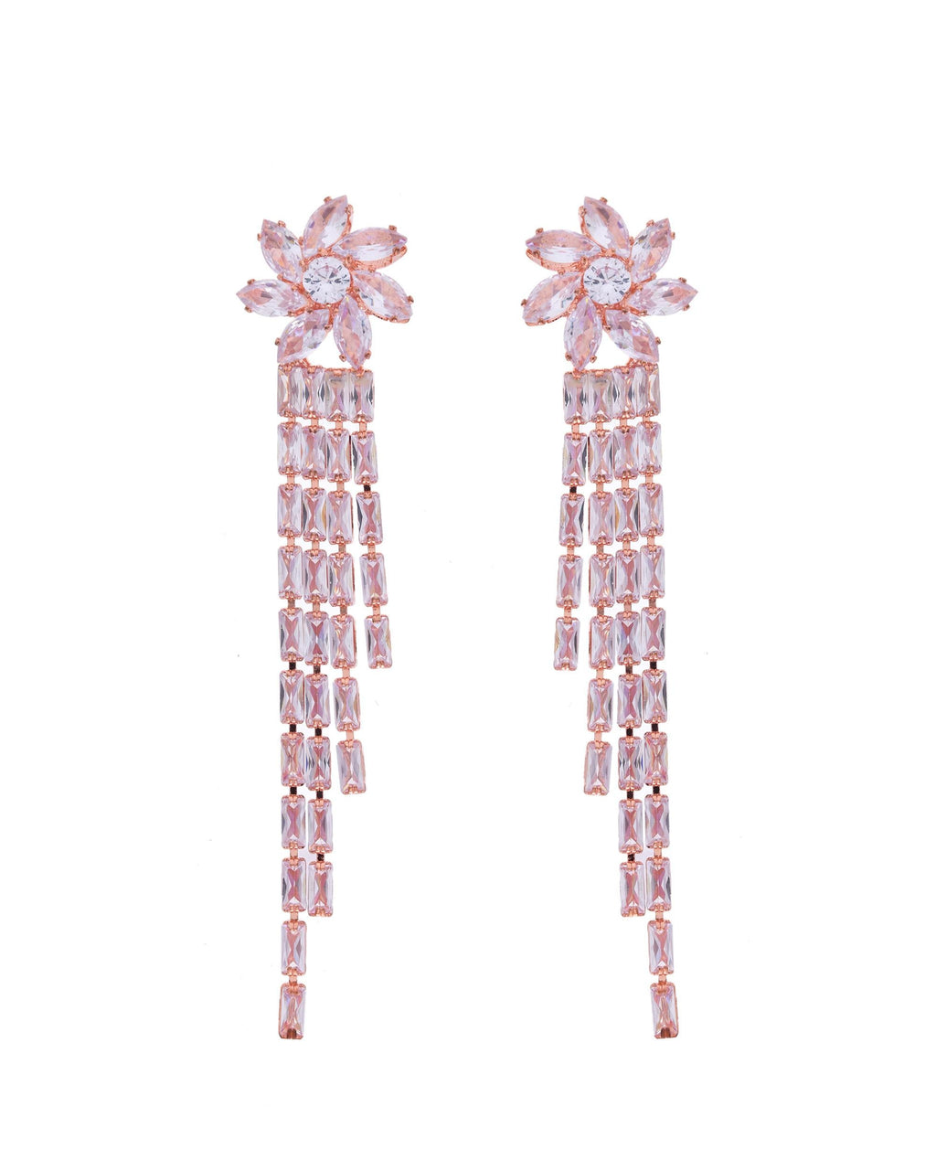VOJ Gold-Polished Contemporary Drop Earrings - Distacart