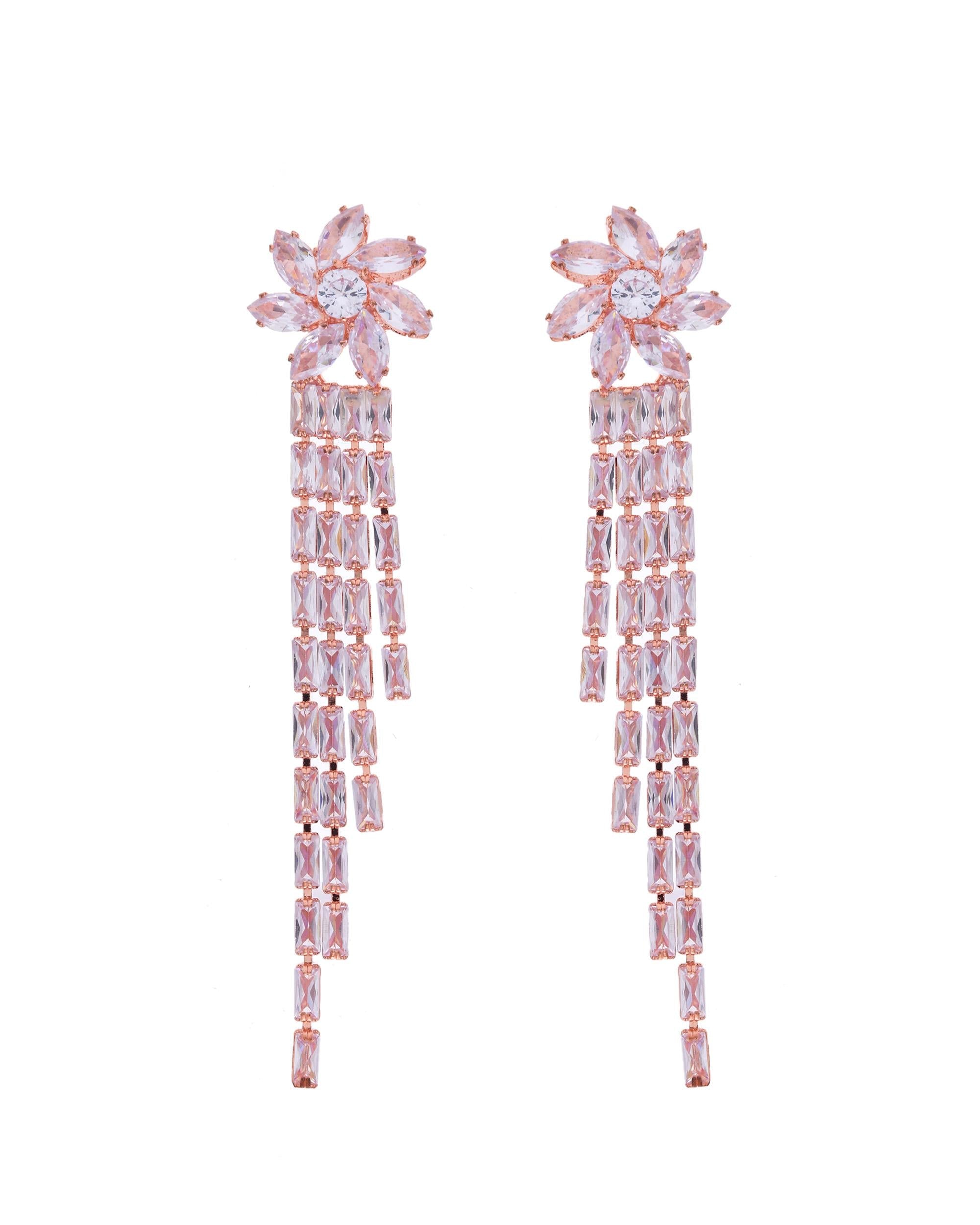 VOJ Gold-Polished Contemporary Drop Earrings - Distacart