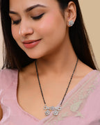 VOJ Silver Plated Ad Stone Studded Designer Mangalsutra Set - Distacart
