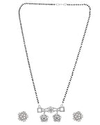 VOJ Silver Plated Ad Stone Studded Designer Mangalsutra Set - Distacart