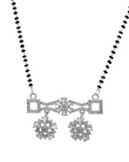 VOJ Silver Plated Ad Stone Studded Designer Mangalsutra Set - Distacart