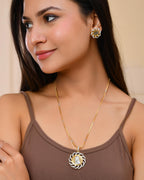 VOJ Dual Toned Ad-Studded Coin Chain Set