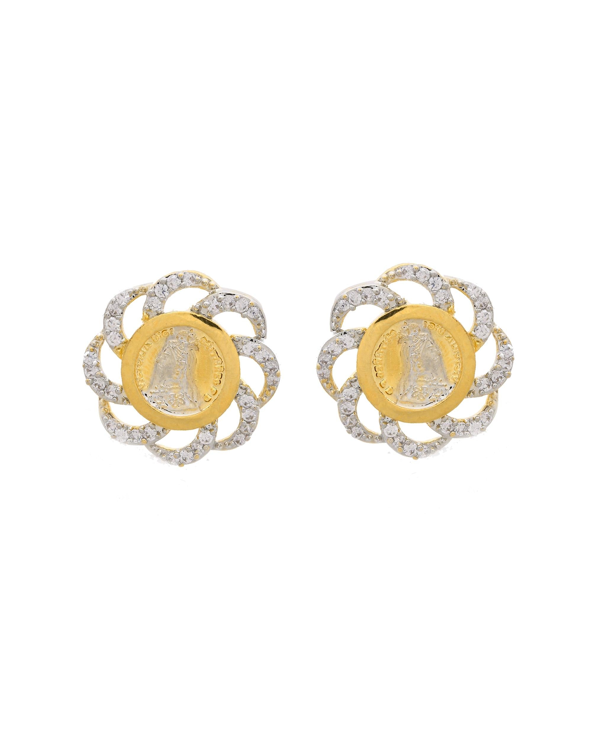 VOJ Dual Toned Ad-Studded Coin Chain Set
