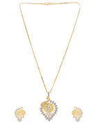VOJ Dual Toned Ad-Studded Peacock Shaped Chain Set