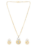 VOJ Dual Toned Ad-Studded Crown Chain Set