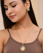 VOJ Dual Toned Ad-Studded Designer Chain Set