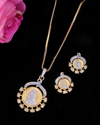 VOJ Dual Toned Ad-Studded Designer Chain Set
