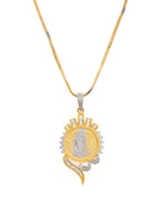 VOJ Dual Toned Ad-Studded Gold-Polished Coin Chain Set