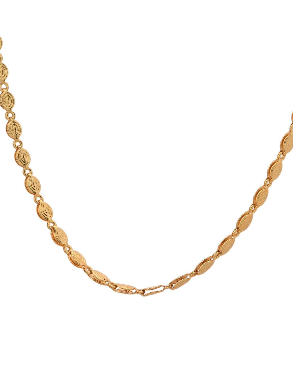 VOJ Gold-Polished Designer Oval Women Chain