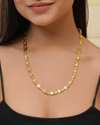 VOJ Gold-Polished Designer Square Women Chain