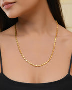 VOJ Gold-Polished Designer Oval Women Chain
