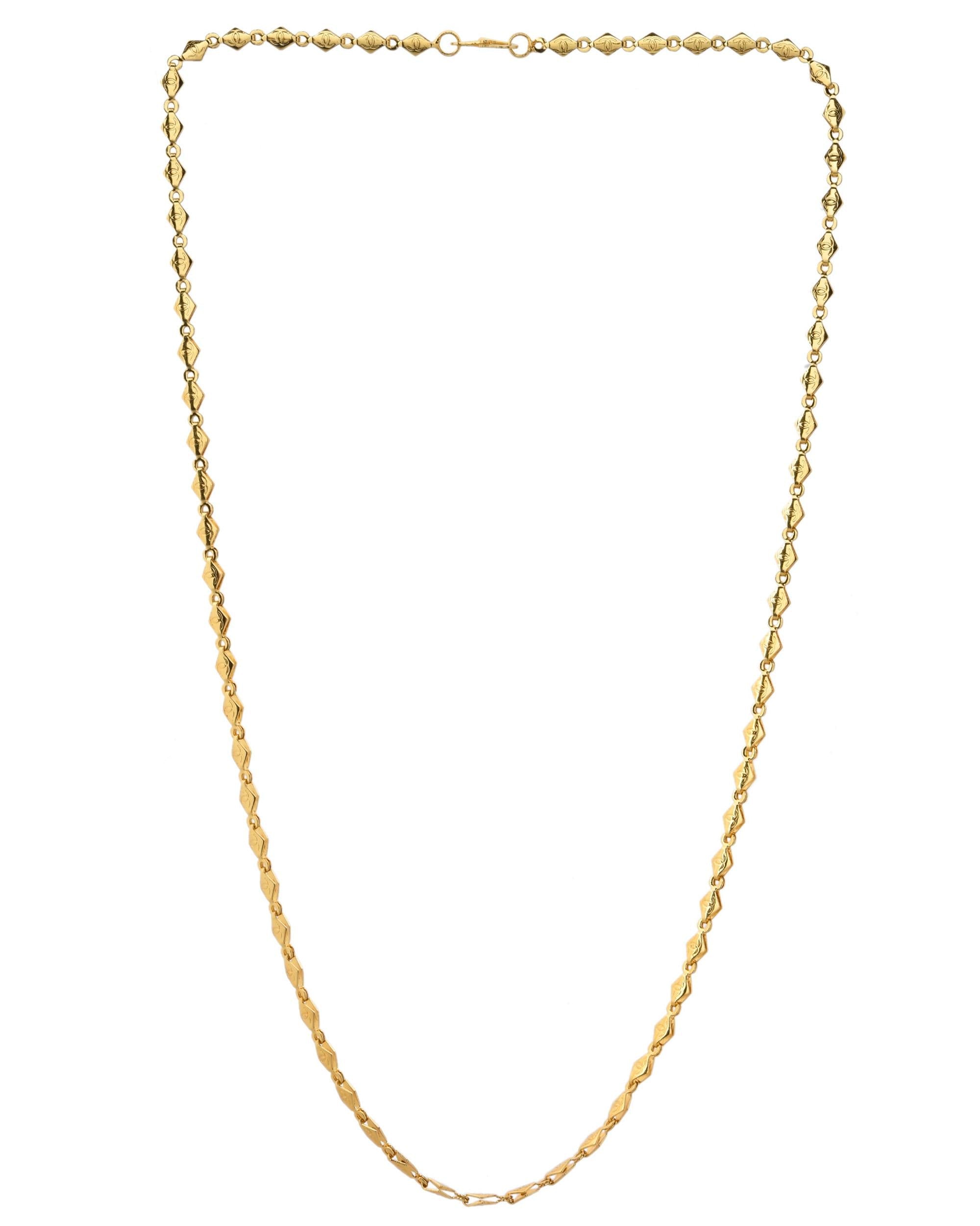VOJ Gold-Polished Designer Oval Women Chain