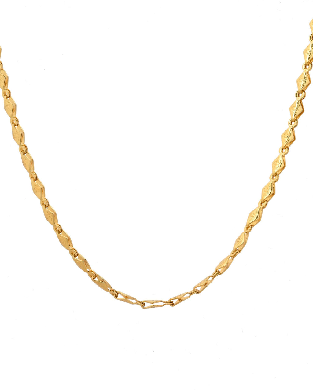 VOJ Gold-Polished Designer Oval Women Chain