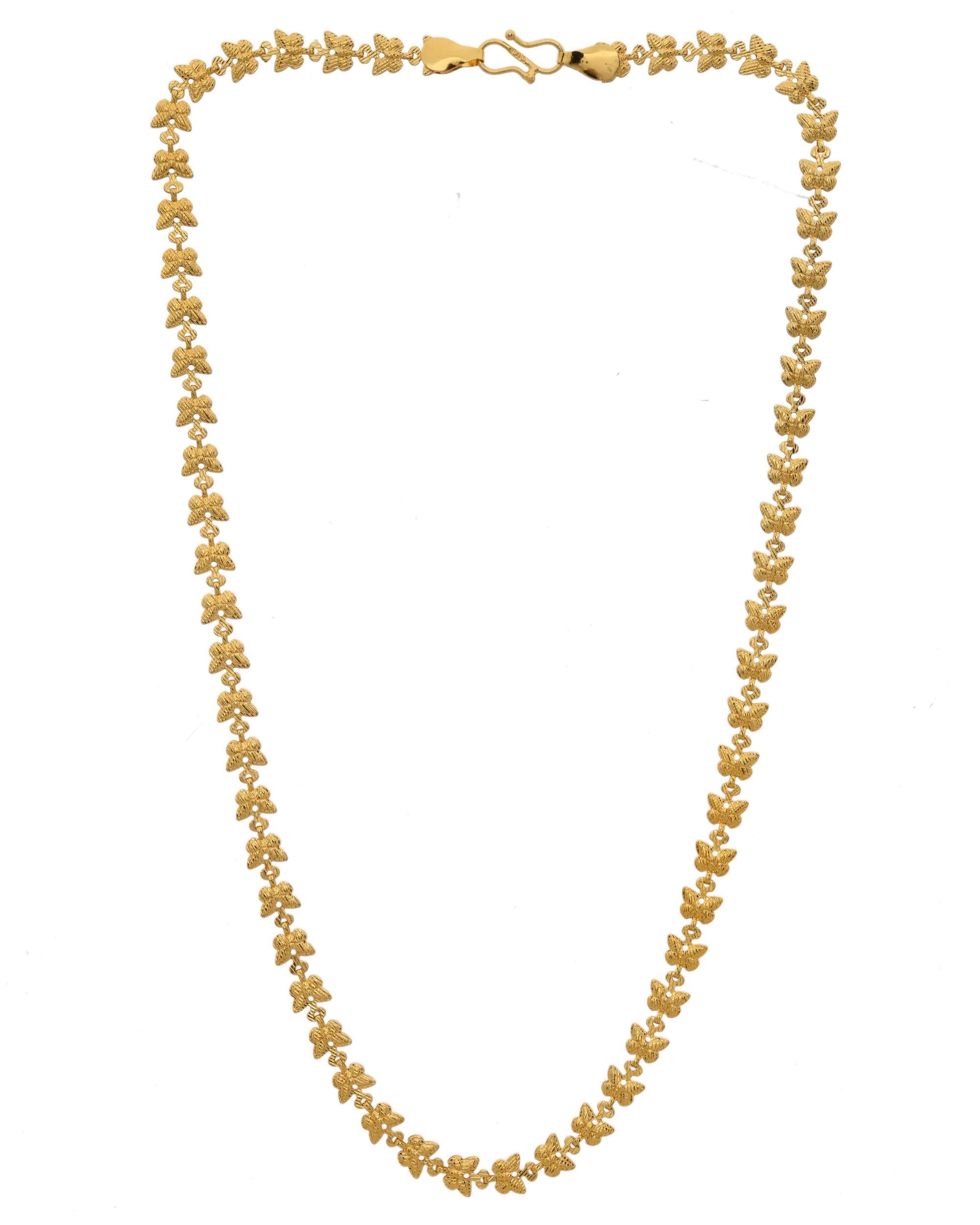 VOJ Gold-Polished Designer Butterfly Women Chain