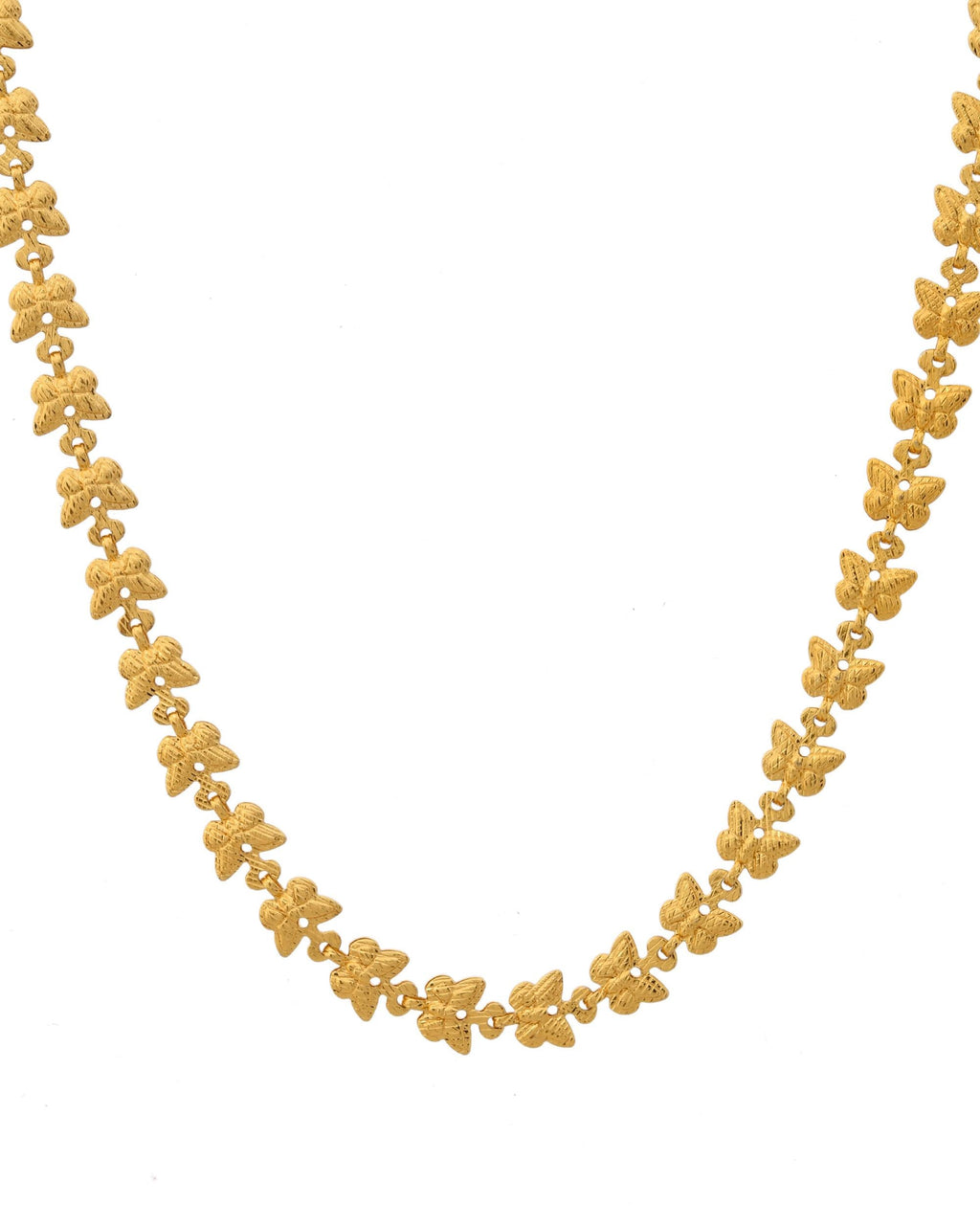 VOJ Gold-Polished Designer Butterfly Women Chain