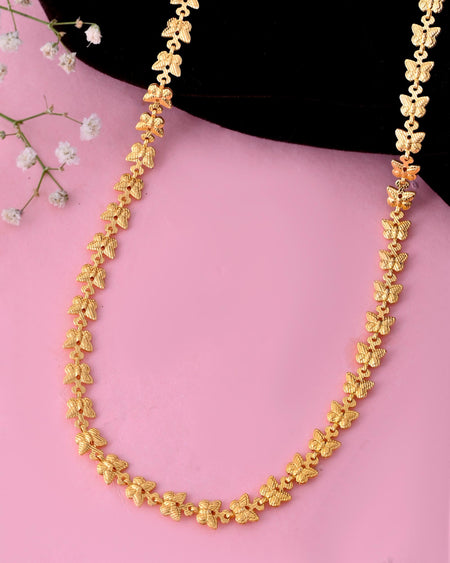VOJ Gold-Polished Designer Butterfly Women Chain