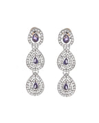 VOJ Silver Plated Stainless Steel American Diamond Studded Jewellery Set