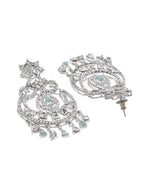 VOJ Silver-Plated American Diamond Studded Jewellery Set