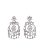 VOJ Silver-Plated American Diamond Studded Jewellery Set