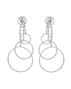 VOJ Silver Plated Ad Stone Studded Crescent Shaped Long Drop Earrings - Distacart