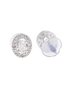 VOJ Silver Plated Ad-Studded Pendant With Chain And Earrings Set - Distacart