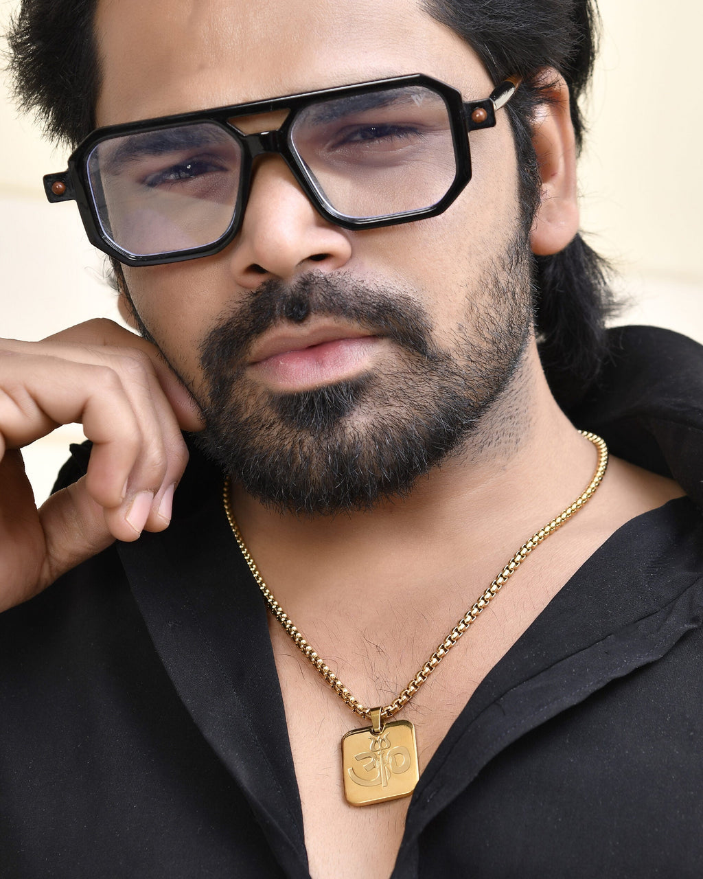 VOJ Gold Toned Men Chain With OM Pandent