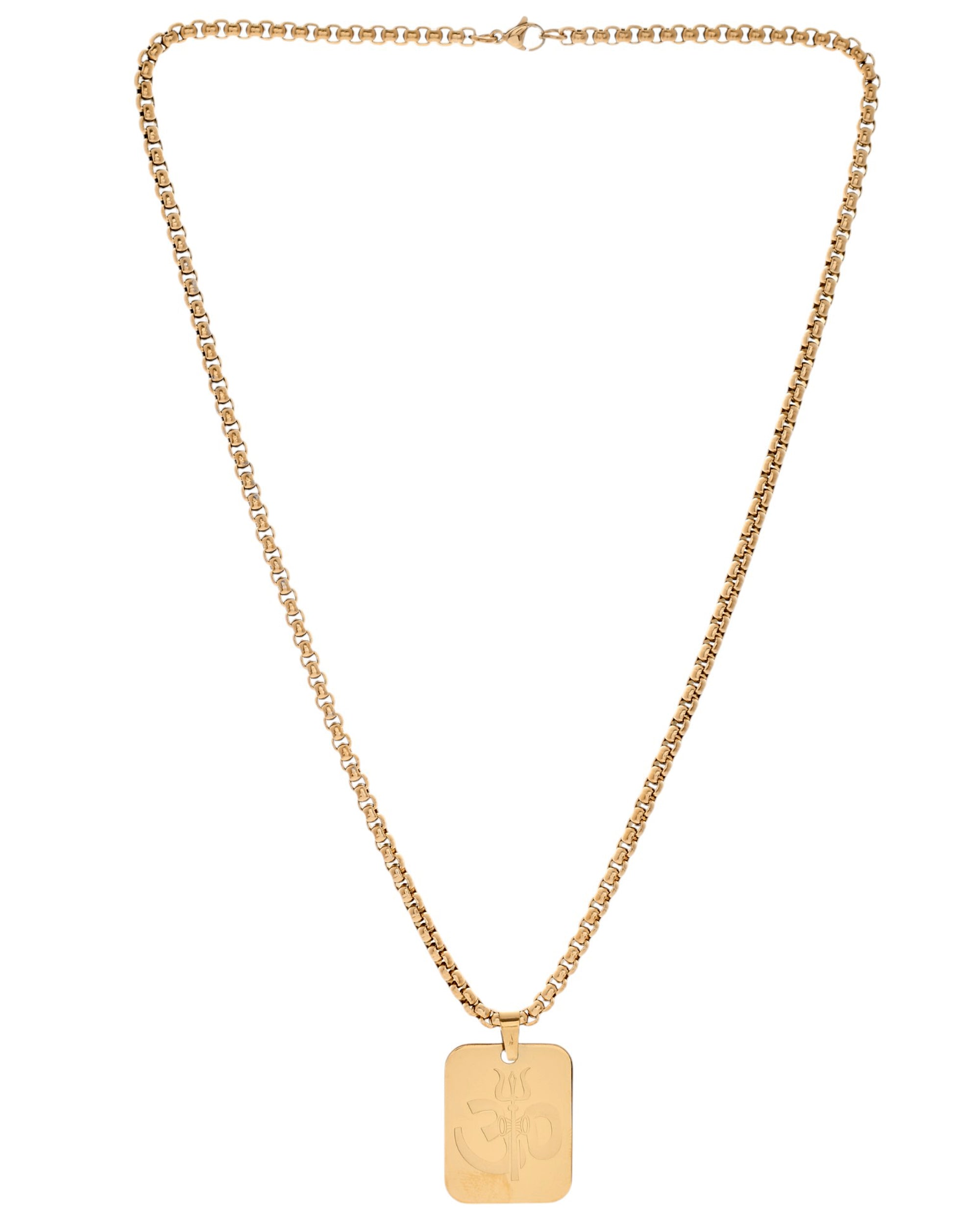 VOJ Gold Toned Men Chain With OM Pandent