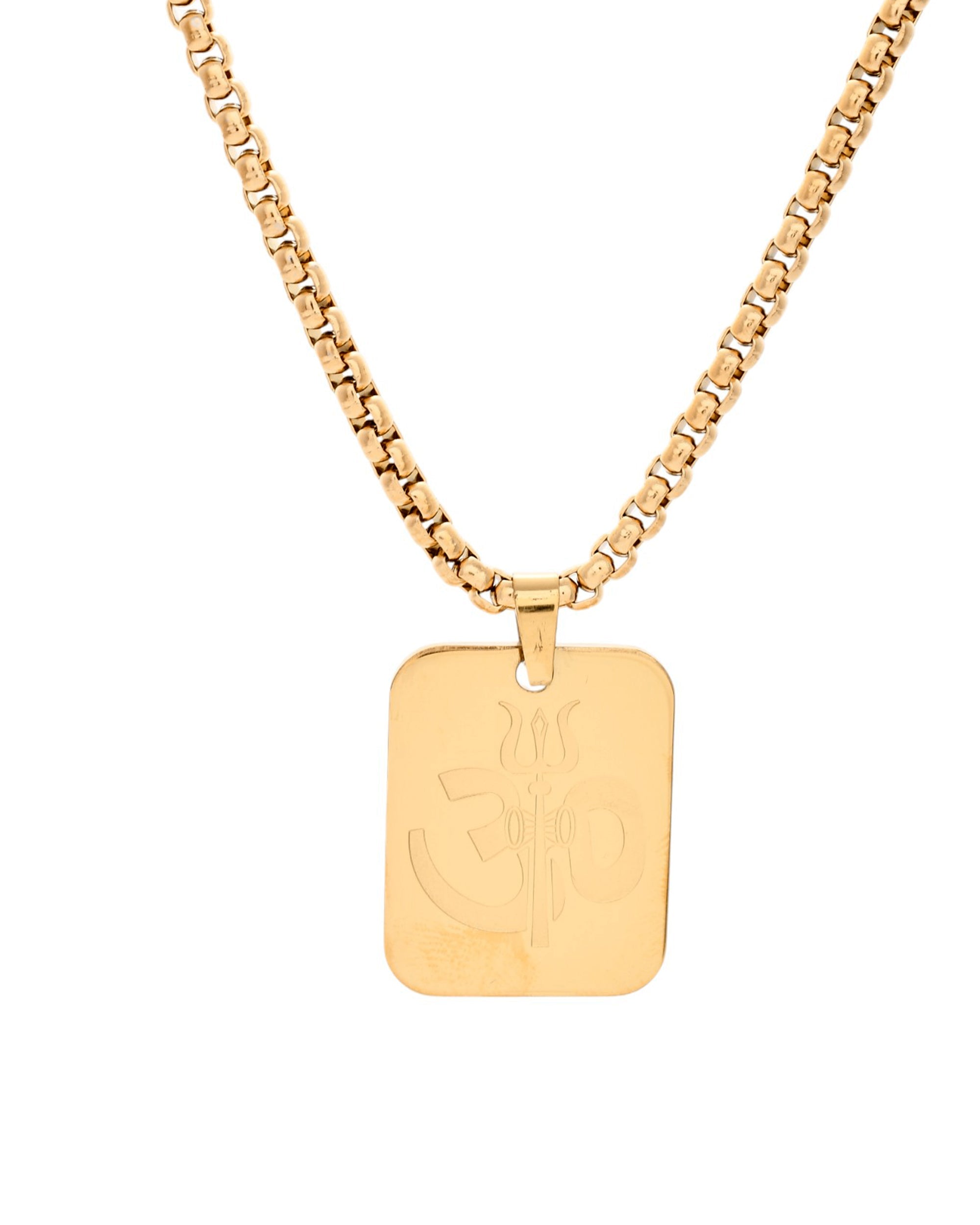 VOJ Gold Toned Men Chain With OM Pandent
