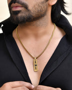 VOJ Men's Gold-Polished Chain With Pandent