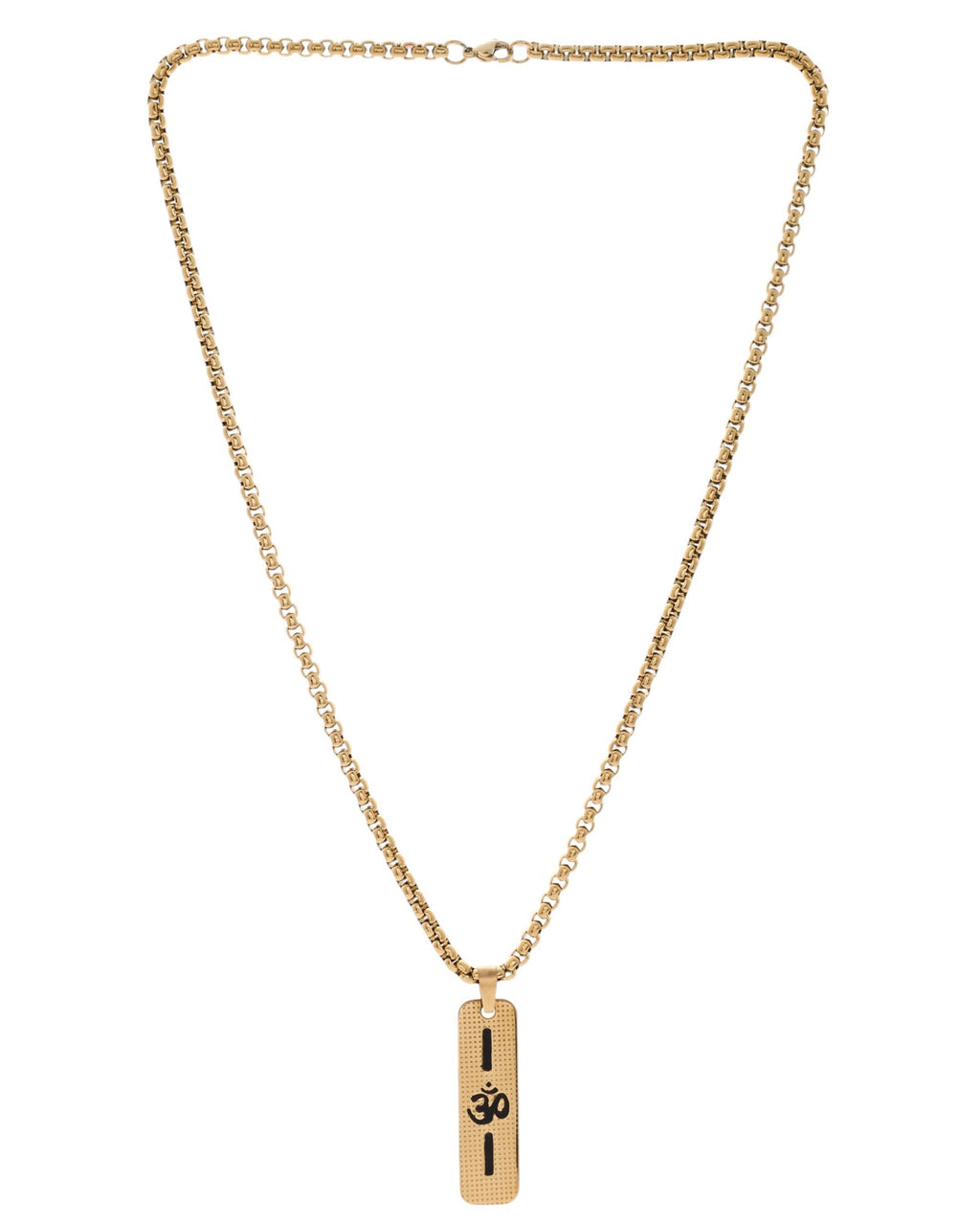 VOJ Men's Gold-Polished Chain With Pandent