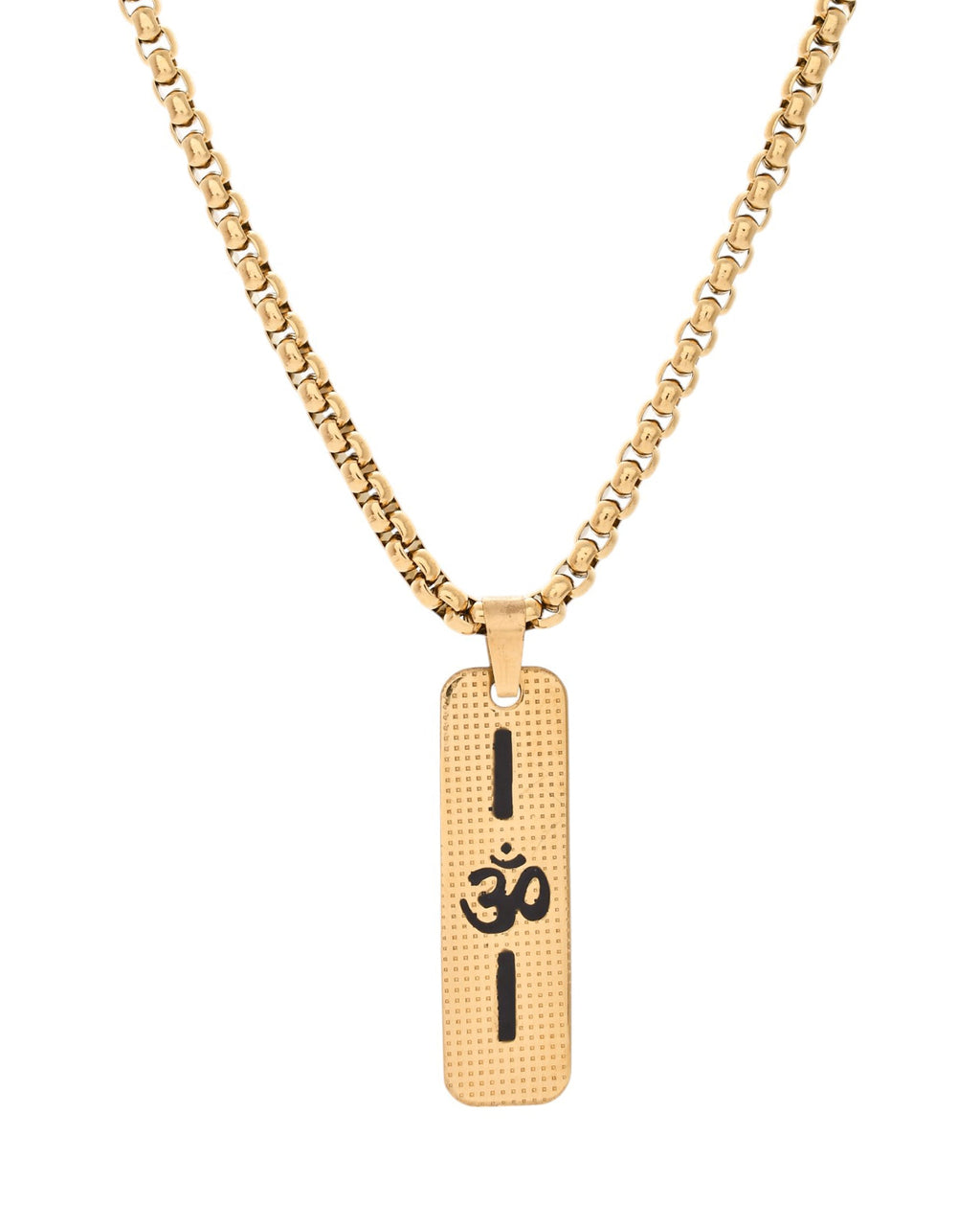 VOJ Men's Gold-Polished Chain With Pandent
