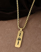 VOJ Men's Gold-Polished Chain With Pandent