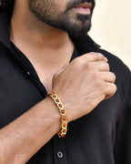 VOJ Men's Gold Toned Rudraksha Bracelet - Distacart