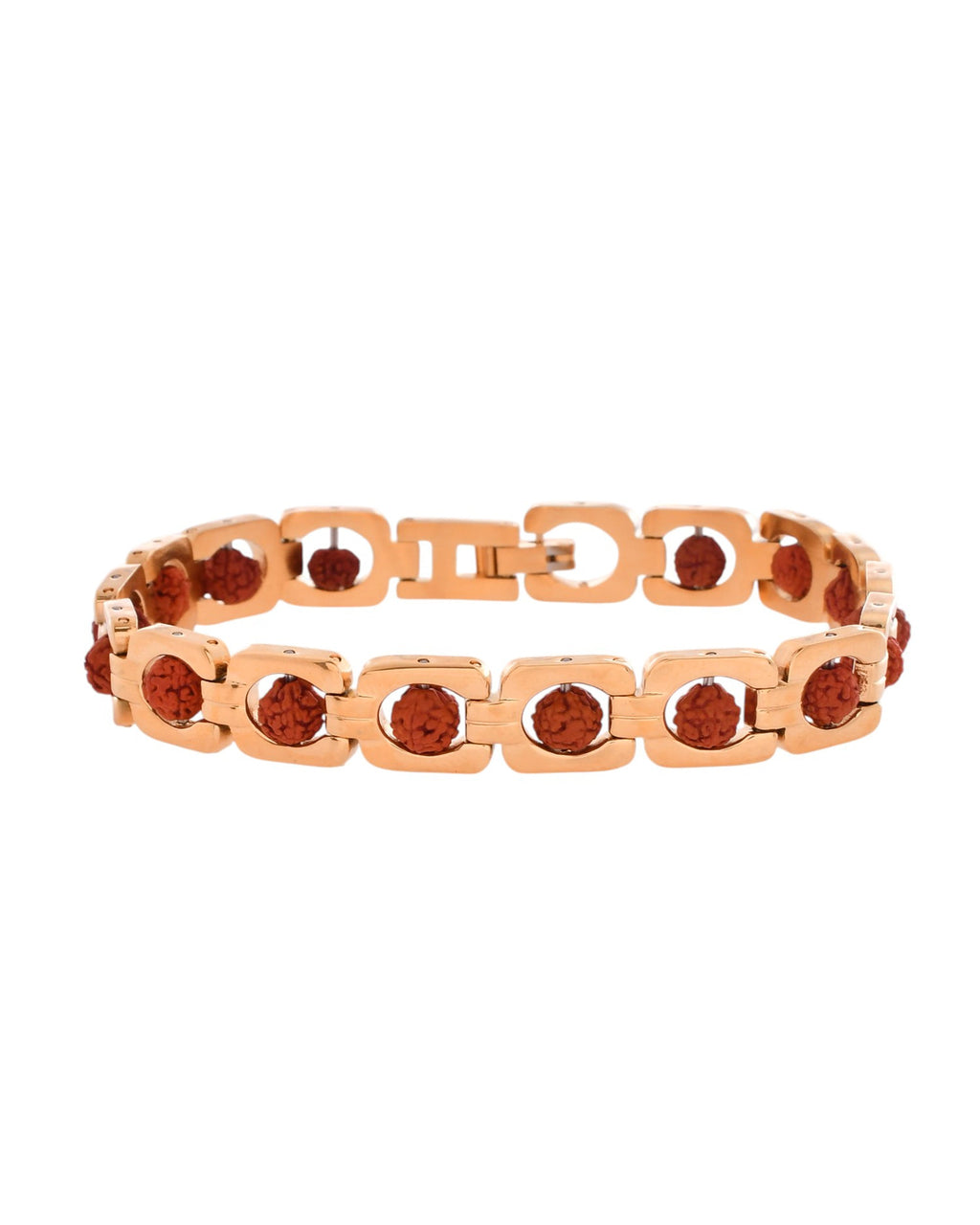 VOJ Men's Gold Toned Rudraksha Bracelet - Distacart