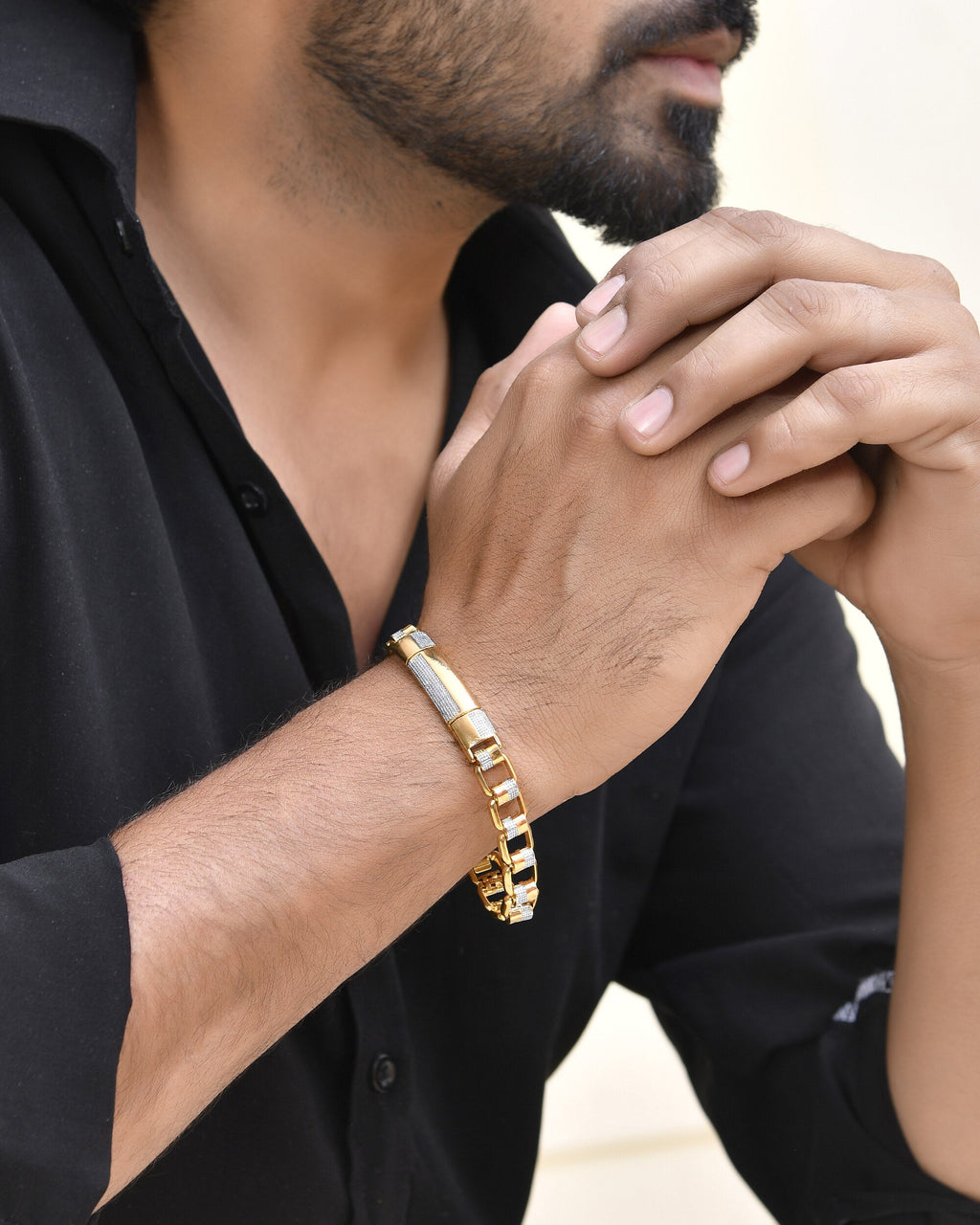 VOJ Dual Toned Men's Desgner Bracelet - Distacart