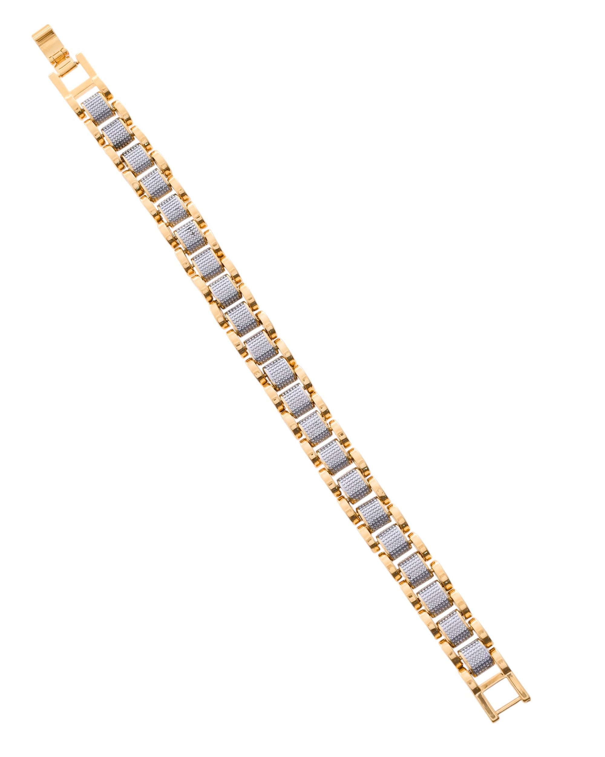 VOJ Men's Dual Toned Designer Bracelet - Distacart