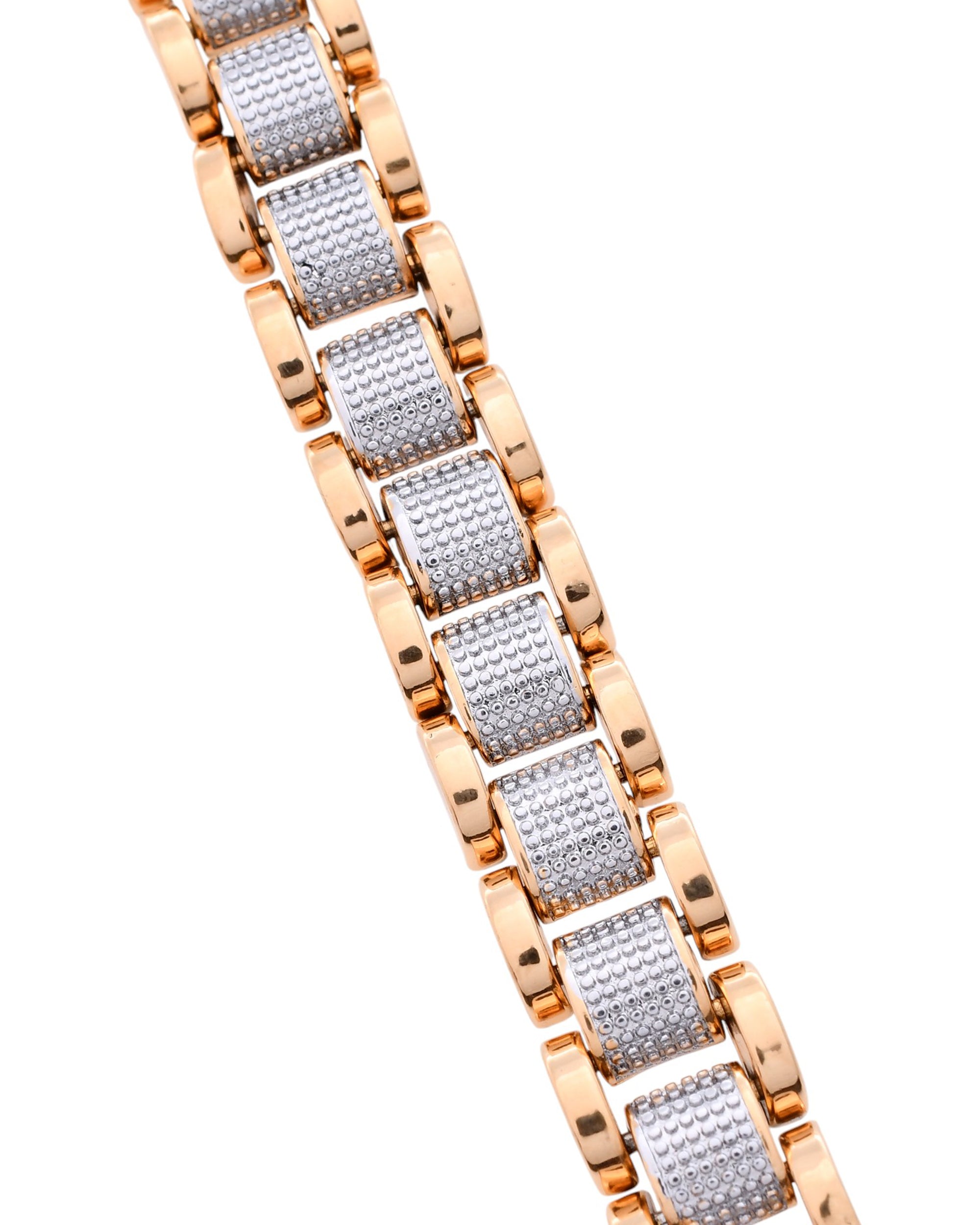 VOJ Men's Dual Toned Designer Bracelet - Distacart