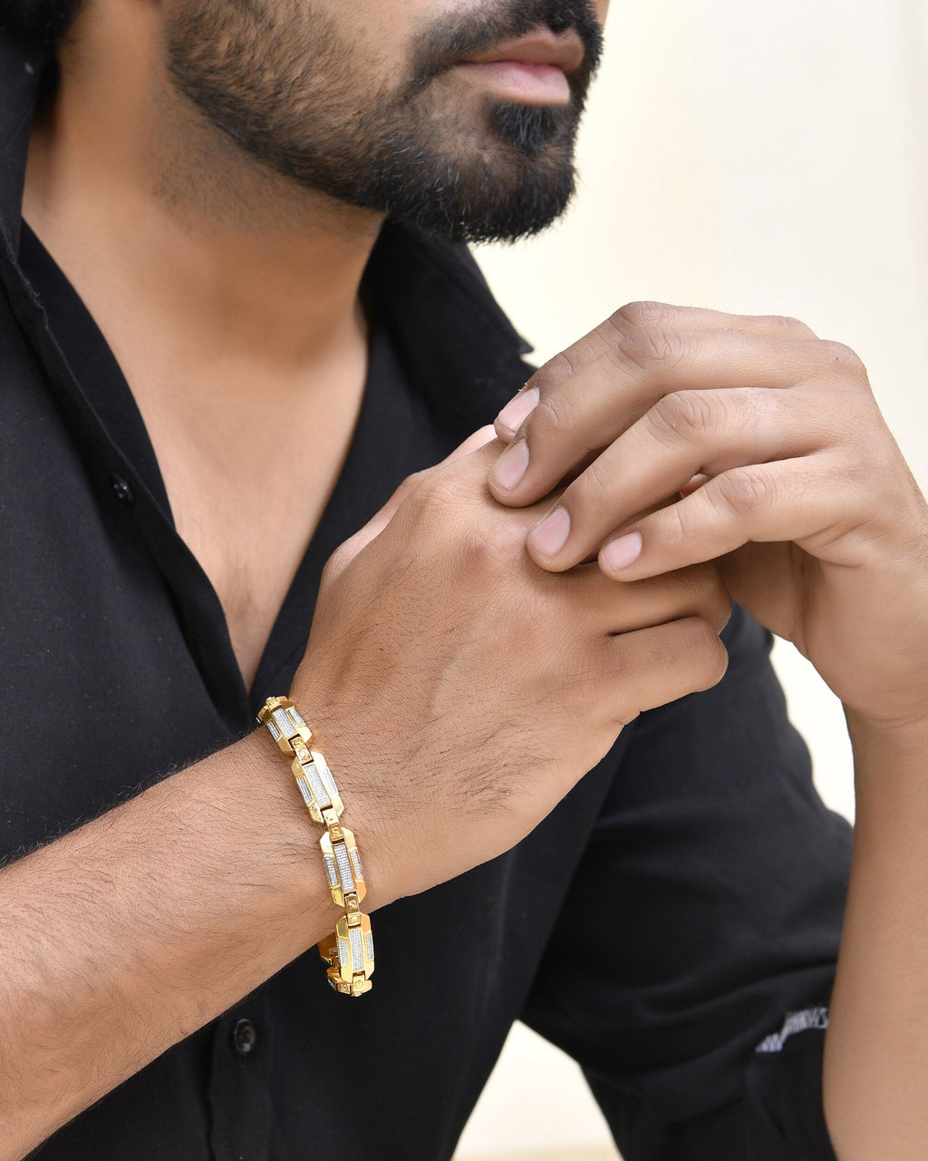 VOJ Men's Dual Toned Stylish Bracelet - Distacart