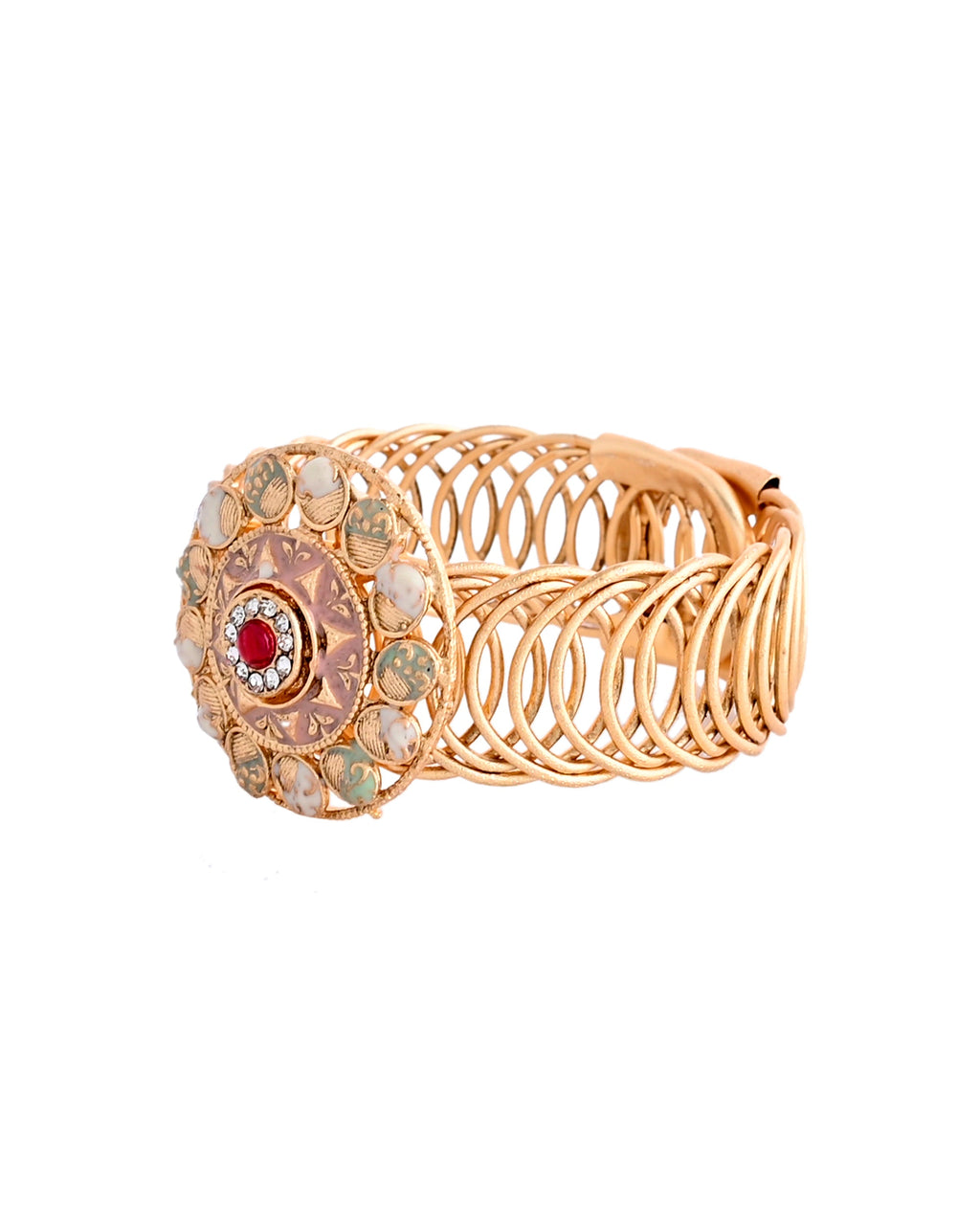 VOJ Kundan Studded Circular Women's Bracelet - Distacart