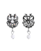 VOJ Silver Plated Oxidized Temple Jewellery Set