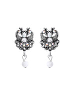 VOJ Silver Plated Oxidized Temple Jewellery Set