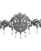 VOJ Silver Plated Oxidized Temple Jewellery Set