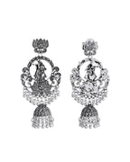 VOJ Silver Plated Radha Krishna Shaped Oxidized Earrings - Distacart