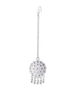 VOJ White Stone Studded Jhumkar Earrings With Maang Tikka - Distacart