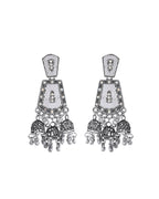 VOJ Silver Plated Moon Stone Studded Elegent Earrings - Distacart
