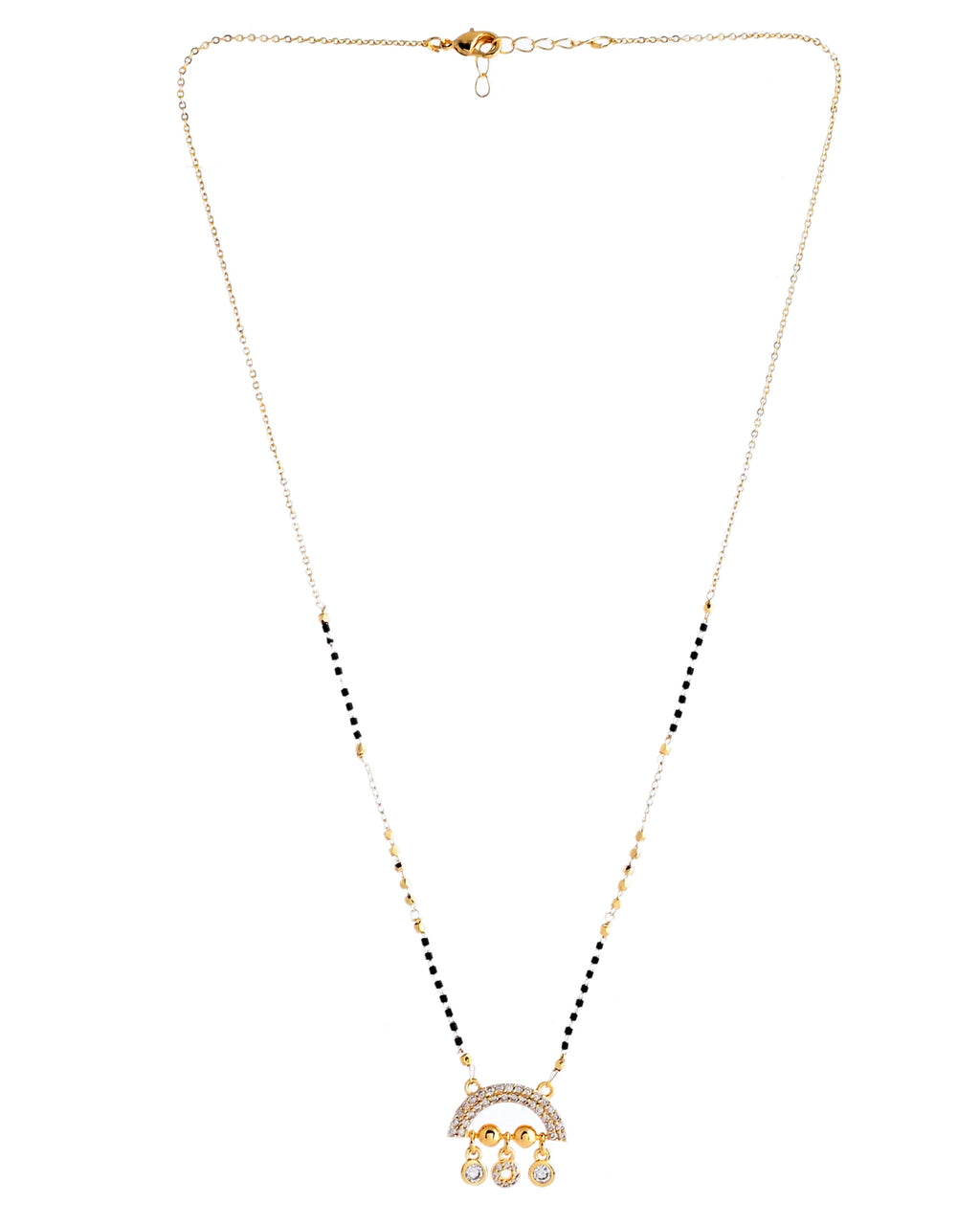 VOJ Gold-Polished AD Studded Half Done Shape Mangalsutra - Distacart