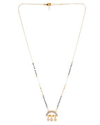 VOJ Gold-Polished AD Studded Half Done Shape Mangalsutra - Distacart