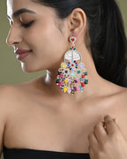 VOJ Multi Colour Beaded Long Chanbali Earrings - Distacart