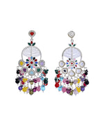VOJ Multi Colour Beaded Long Chanbali Earrings - Distacart
